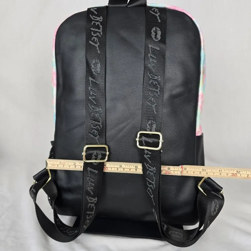 Betsey Johnson Floral Backpack Pink Blue 14